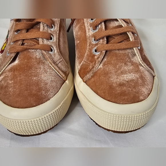 ​Superga 2750 Silk Velvet Sneakers Mauve Floral Embroidered Women’s 8 EU 39 - Picture 13 of 14